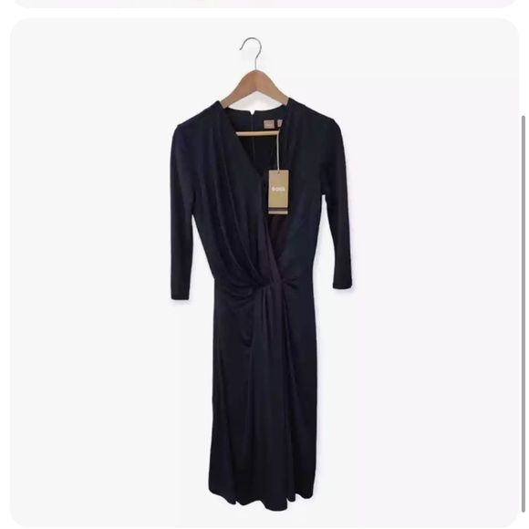Hugo Boss Dresses & Skirts - Hugo Boss Exandria V-neck Midi Dress Navy NWT